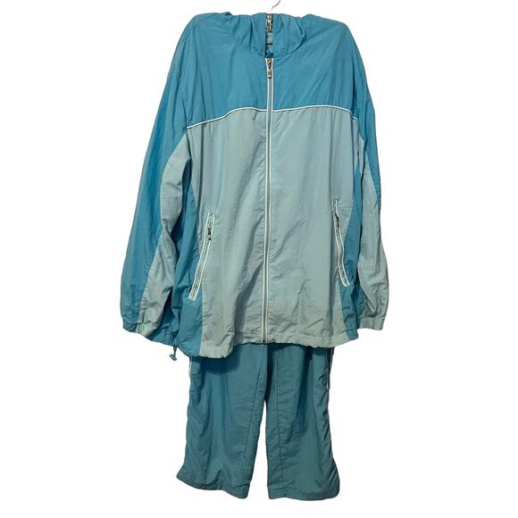 FASHION BUG 2-PIECE HOODIE TRACK SUIT, SWEAT SUIT, WOMENS, 18/20W-22/24W, BLUE - Picture 1 of 12